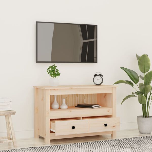 vidaXL Tv-bänk 79x35x52 cm massiv furu