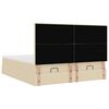 vidaXL Ottoman sängram med madrasser gräddvit 160x200 cm tyg