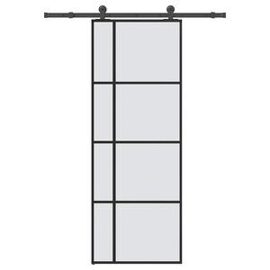 vidaXL Skjutd&ouml;rr med beslagset ESG glas och aluminium 76x205 cm