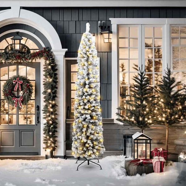 vidaXL Konstgjord julgran Gr&ouml;n 210 cm PVC och st&aring;l och plast