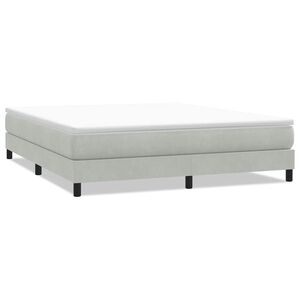vidaXL Rams&auml;ng utan madrass ljusgr&aring; 180x210 cm sammet