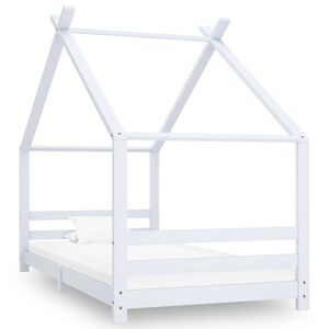 vidaXL Barns&auml;ng vit massiv furu 90x200 cm