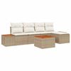 vidaXL Tr&auml;dg&aring;rdsoffset 6 st Beige Poly rattan