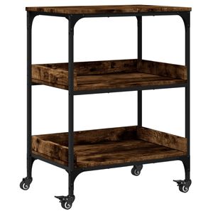vidaXL K&ouml;ksvagn r&ouml;kf&auml;rgad ek 60x41x80,5 cm konstruerat tr&auml;