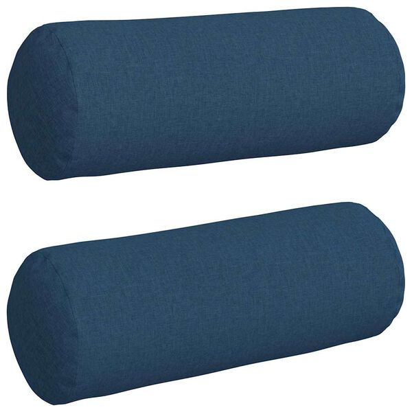 vidaXL Bolsterkuddar 2 pcs Blå Ø 25 x 70 cm tyg