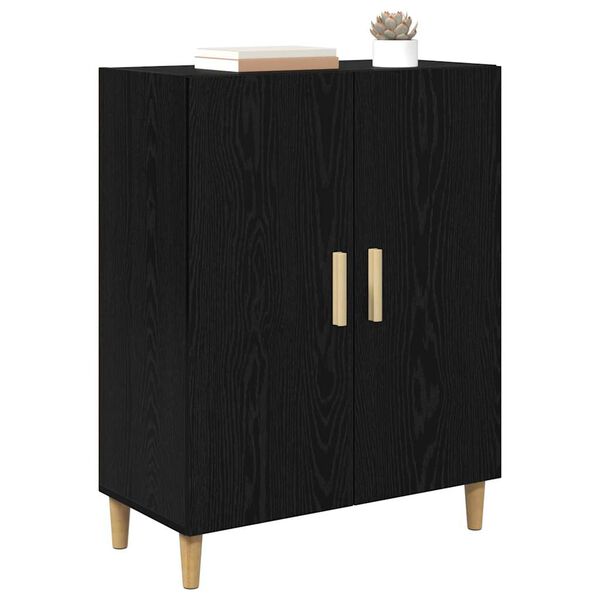 vidaXL Sideboard Svart Ek 70 x 34 x 90 cm Konstruerat tr&auml;
