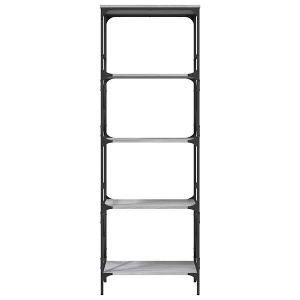 vidaXL Bokhylla 5 hyllplan grå sonoma 59x35x171 cm konstruerat trä