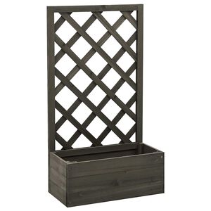 vidaXL Odlingsl&aring;da med spalj&eacute; gr&aring; 50x25x90 cm massivt grantr&auml;