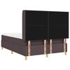 vidaXL B&auml;ddfj&auml;der med madrass med huvudgavel M&ouml;rkbrun 160 x 200 cm tyg