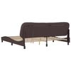 vidaXL Bed Frame with LED without Mattress "Hvar" Dark Brown 200x200 cm Fabric