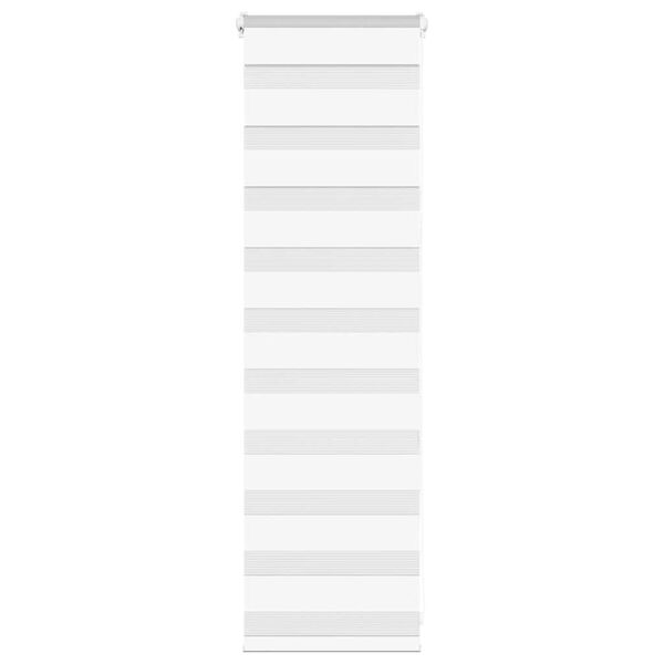vidaXL Rullgardin zebra vit 50x100 cm tyg bredd 45,9 cm polyester
