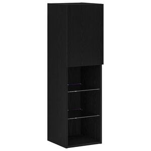vidaXL TV-b&auml;nkset 30,5 x 30 x 102 cm Svart Ek Konstruerat tr&auml;