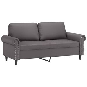 vidaXL 2-sitssoffa gr&aring; 140 cm konstl&auml;der