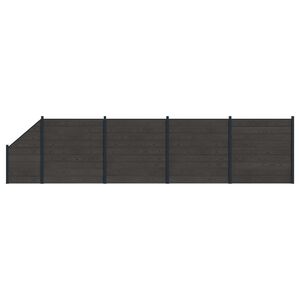 vidaXL St&auml;ngselpanel 5 pcs WPC och aluminium Svart