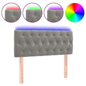 vidaXL S&auml;nggavel LED ljusgr&aring; 100x7x78/88 cm sammet