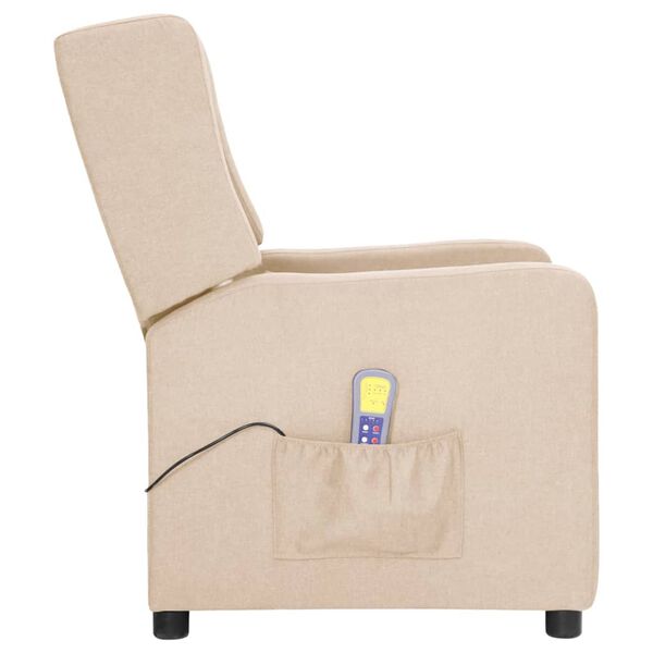 vidaXL Massagef&aring;t&ouml;lj gr&auml;ddvit tyg