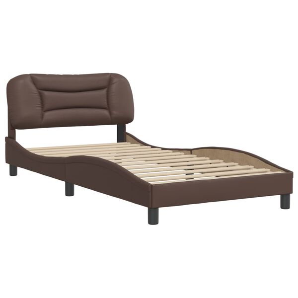 vidaXL Bed Frame without Mattress "Hvar" Brown 100x200 cm Faux Leather