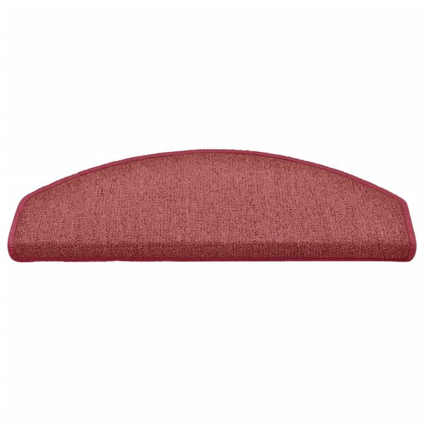 vidaXL Trappmattor 15 st 65x24x4 cm bordeaux halvrunda stora