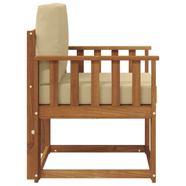 vidaXL Utomhussoffa Massivt akaciatr&auml; och polyester Naturf&auml;rg