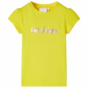 vidaXL T-shirt med formade &auml;rmar f&ouml;r barn ljus gul 140