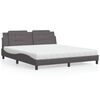 vidaXL Bed with Mattress "Zadar" Grey 180x200 cm Faux Leather