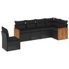vidaXL Loungegrupp med dynor 6 delar svart konstrotting