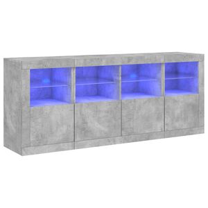 vidaXL Sk&auml;nk med LED-belysning betonggr&aring; 163x37x67 cm