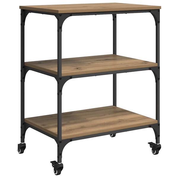 vidaXL K&ouml;ksvagn Artisan Ek 60 x 41 x 76 cm Konstruerat tr&auml;