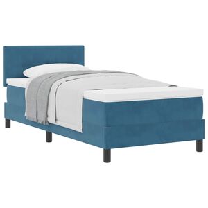 vidaXL B&auml;ddfj&auml;der med huvudgavel M&ouml;rkbl&aring; 80 x 200 cm Sammet