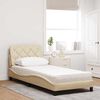 vidaXL Bed with Mattress Cream 80x200 cm Fabric