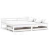 vidaXL Dagb&auml;dd utdragbar 2x(90x200) cm vit massiv furu