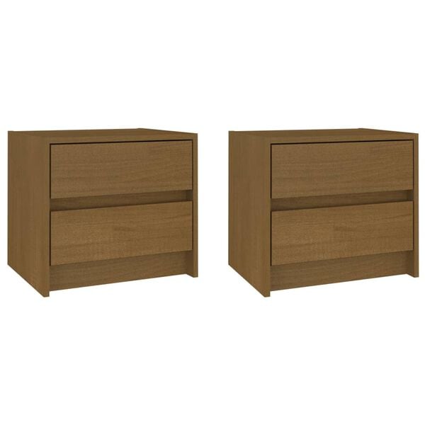 vidaXL S&auml;ngbord 2 st honungsbrun massiv furu