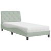 vidaXL Bed with Mattress Light Grey 90x190 cm Velvet