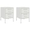 vidaXL Sängskåp 2 st vit 36x39x50,5 cm stål