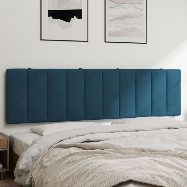 vidaXL Headboard Cushion "Hanko" Blue 180 cm Velvet