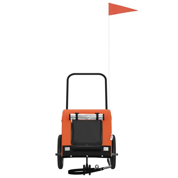 vidaXL Cykelvagn för djur orange och svart oxfordtyg och järn