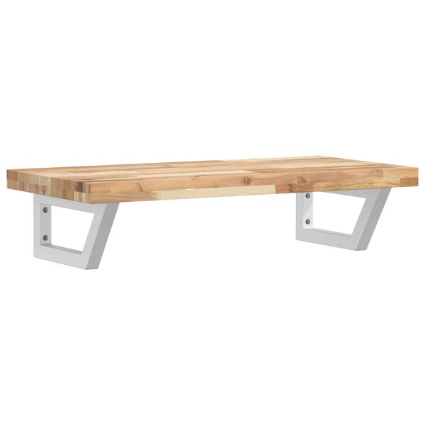 vidaXL V&auml;ggmonterad handfatshylla st&aring;l och massivt akaciatr&auml;