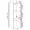 vidaXL Sidosk&aring;p med glasd&ouml;rrar vit 35x37x100 cm
