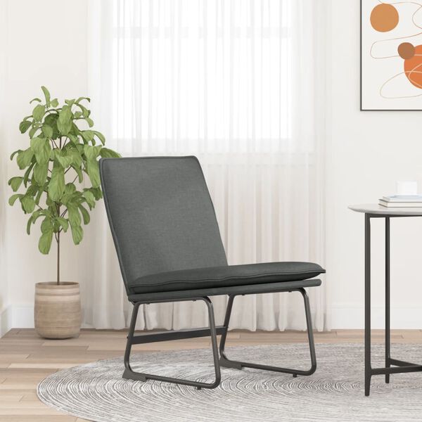 vidaXL Loungestol m&ouml;rkgr&aring; 52x75x76 cm tyg