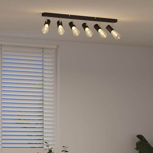 vidaXL Takspotlight Svart 73 x 6.5 x 11.5 cm Stål