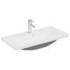 vidaXL Inbyggt handfat med blandare 81x39x18 cm keramik vit
