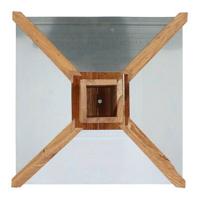 Esschert Design Fågelmatare med silo och fyrkantigt tak stål