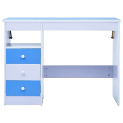 vidaXL Skrivbord för barn lutbart blå och vit