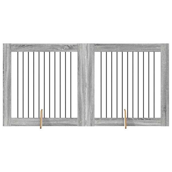 vidaXL Hundlekplats 2 pcs Gr&aring; Sonoma 100 x 100 cm Galvaniserat St&aring;l