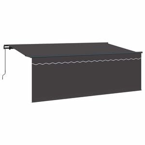 vidaXL Utdragbar markis Antracit 400 x 200 cm Polyester och aluminium