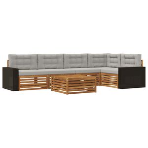 vidaXL Utomhussoffset 6 pcs Naturlig och ljusgr&aring; 79 x 79 x 37 cm