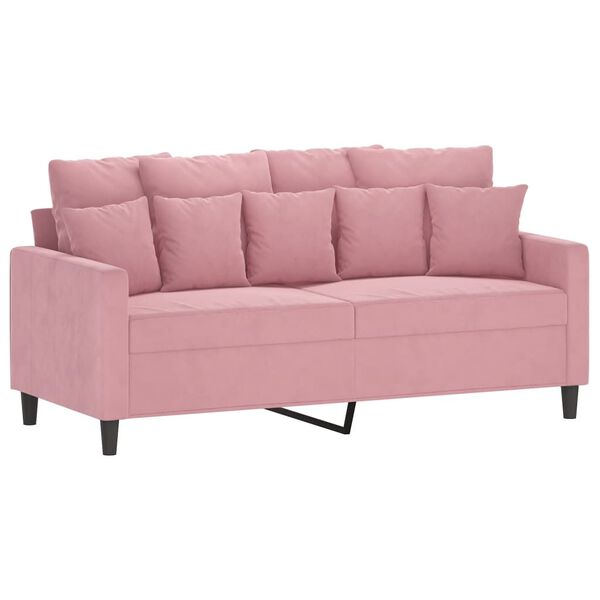vidaXL Soffa 2-sits rosa 140 cm sammet