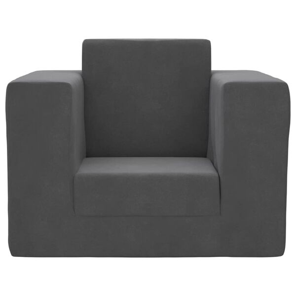 vidaXL Bäddsoffa för barn antracit mjuk plysch