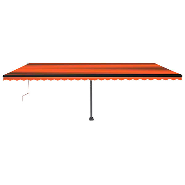 vidaXL Automatisk markis med vindsensor & LED 600x350 cm orange/brun