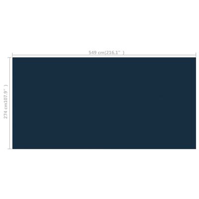 vidaXL Värmeduk för pool PE 549x274 cm svart och blå